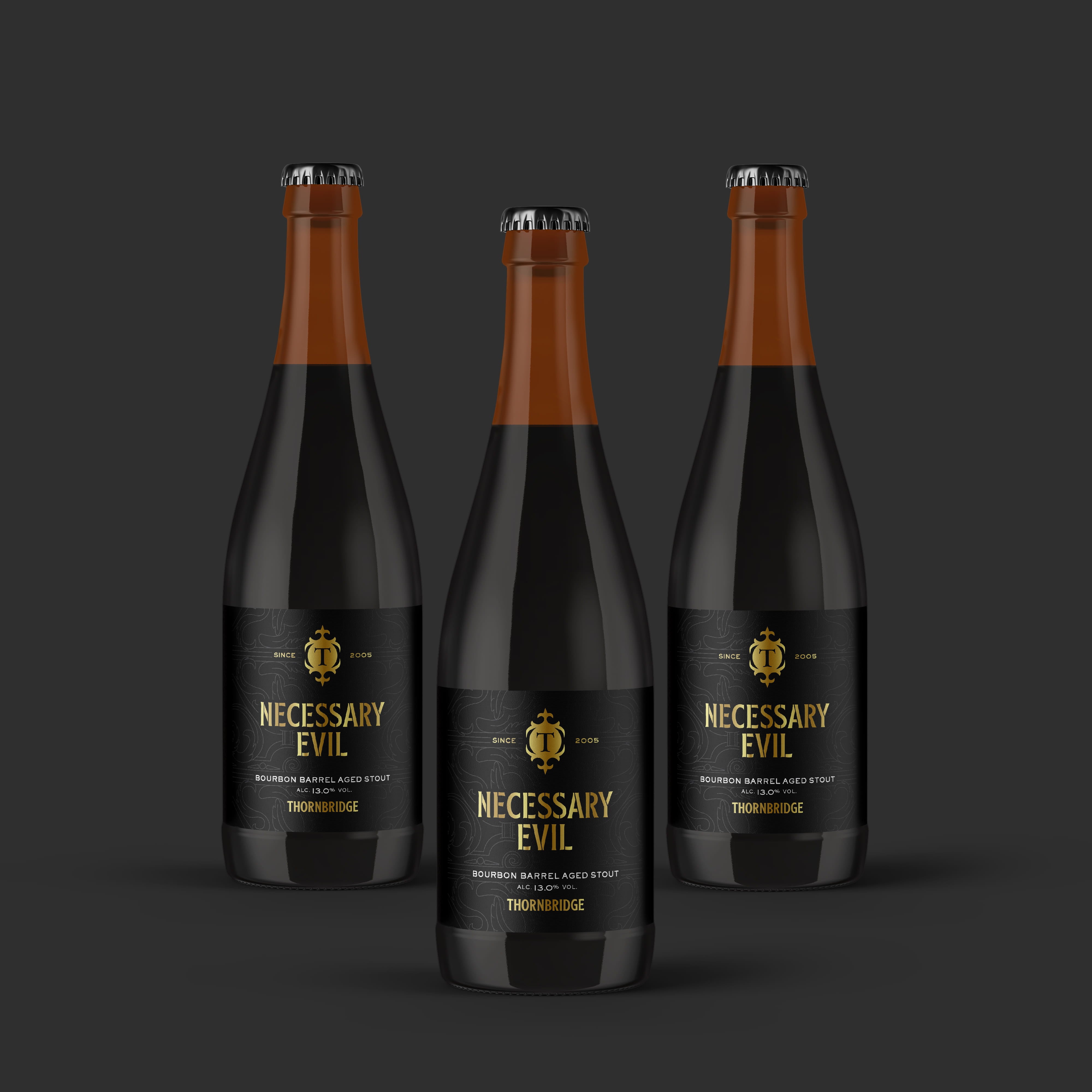 Necessary Evil  13% Abv Bourbon Barrel Aged Stout - 12 X 375ml Bottles