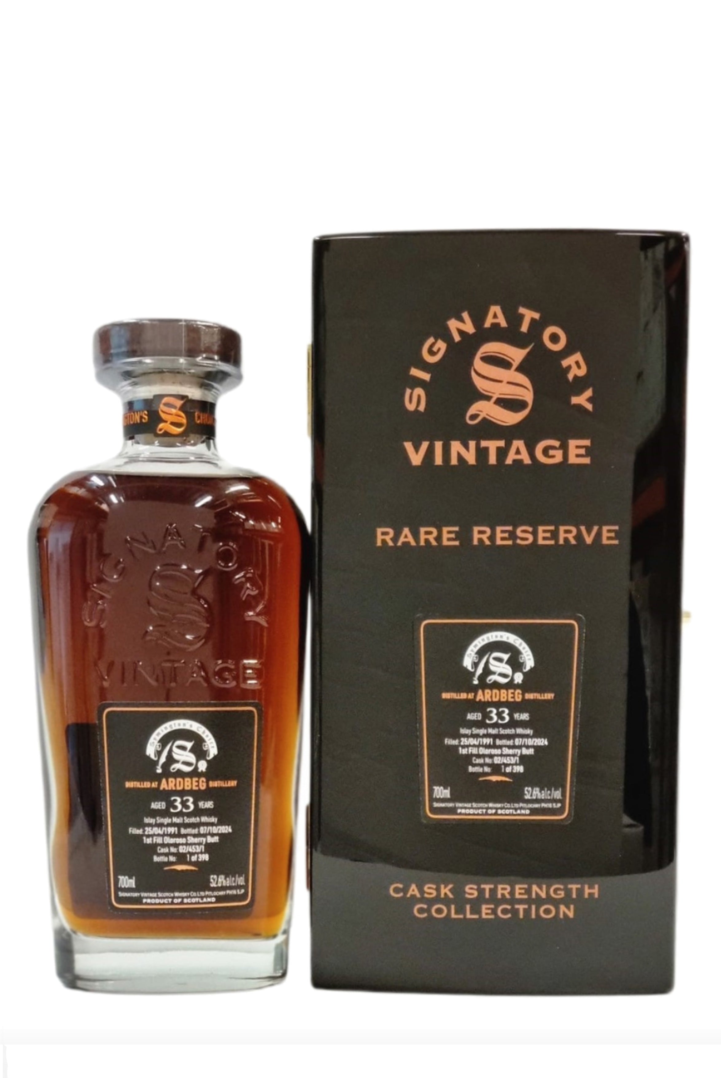 Ardbeg 33 Year Old - 1991  Cask #02/453/1  Symingtons Choice (signatory)