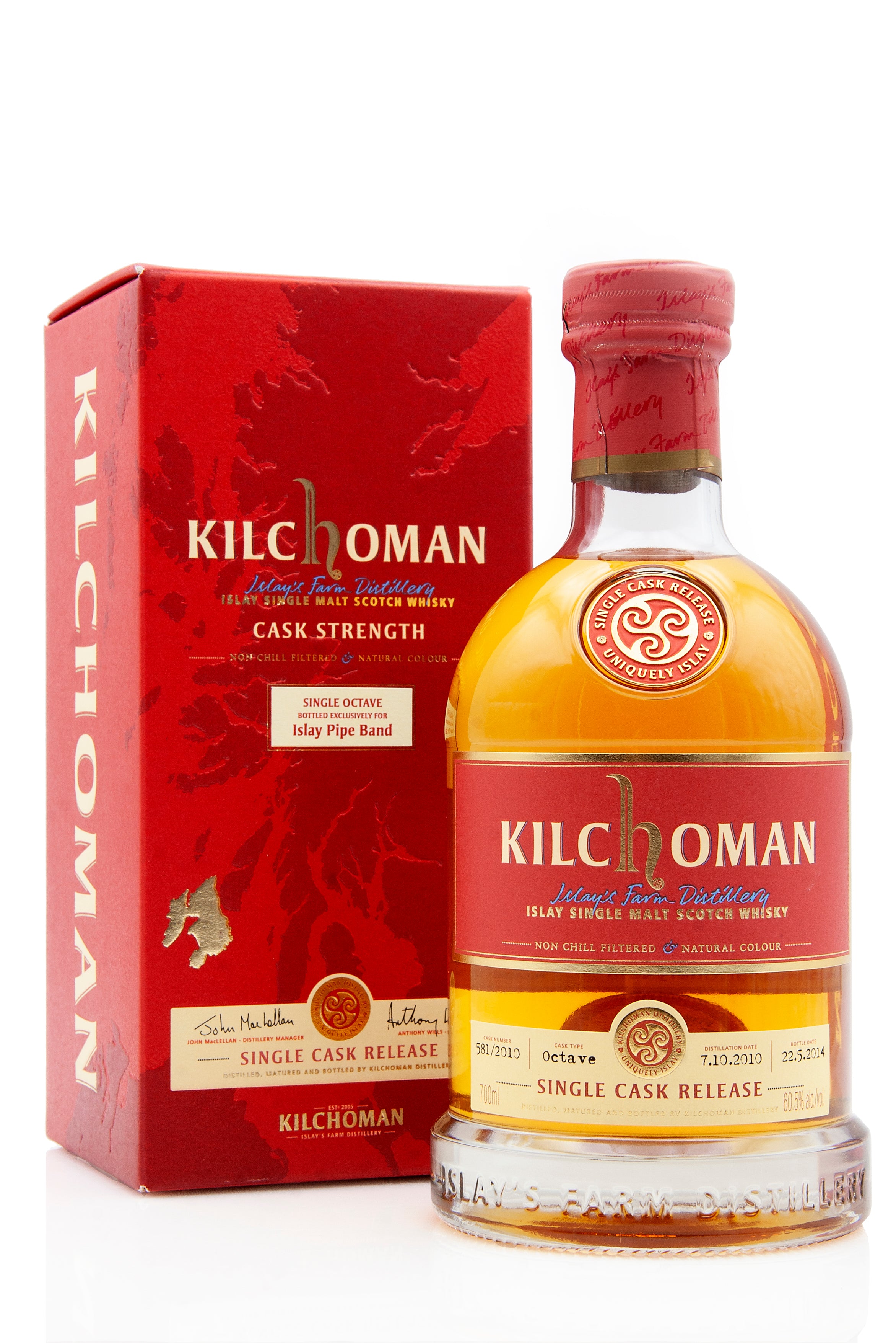 Kilchoman 2010 Vintage  Cask 581/2010  Islay Pipe Band