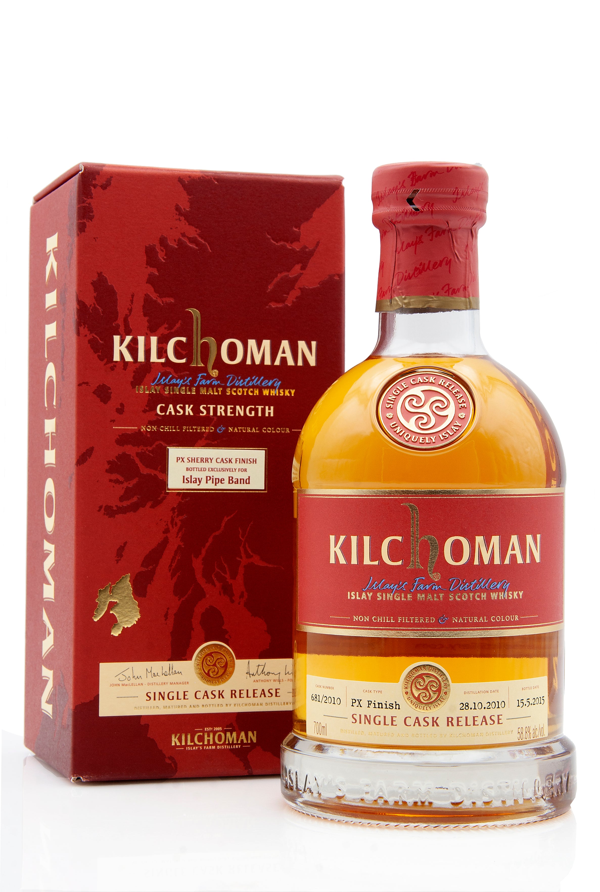 Kilchoman 2010 Vintage  Cask 681/2010  Islay Pipe Band