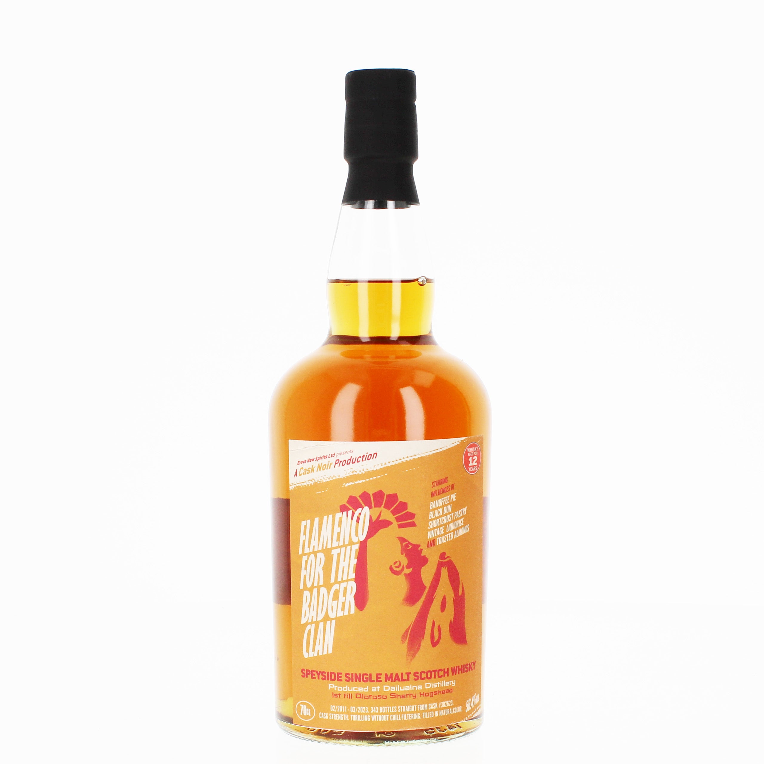 Dailuaine 12 Year Old Cask Noir Flamenco For The Badger Clan Single Malt Scotch Whisky - 70cl 56.4%